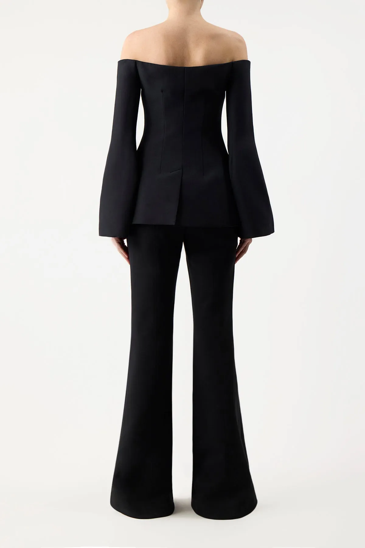 Ambrose Jacket in Black Wool Silk Cady