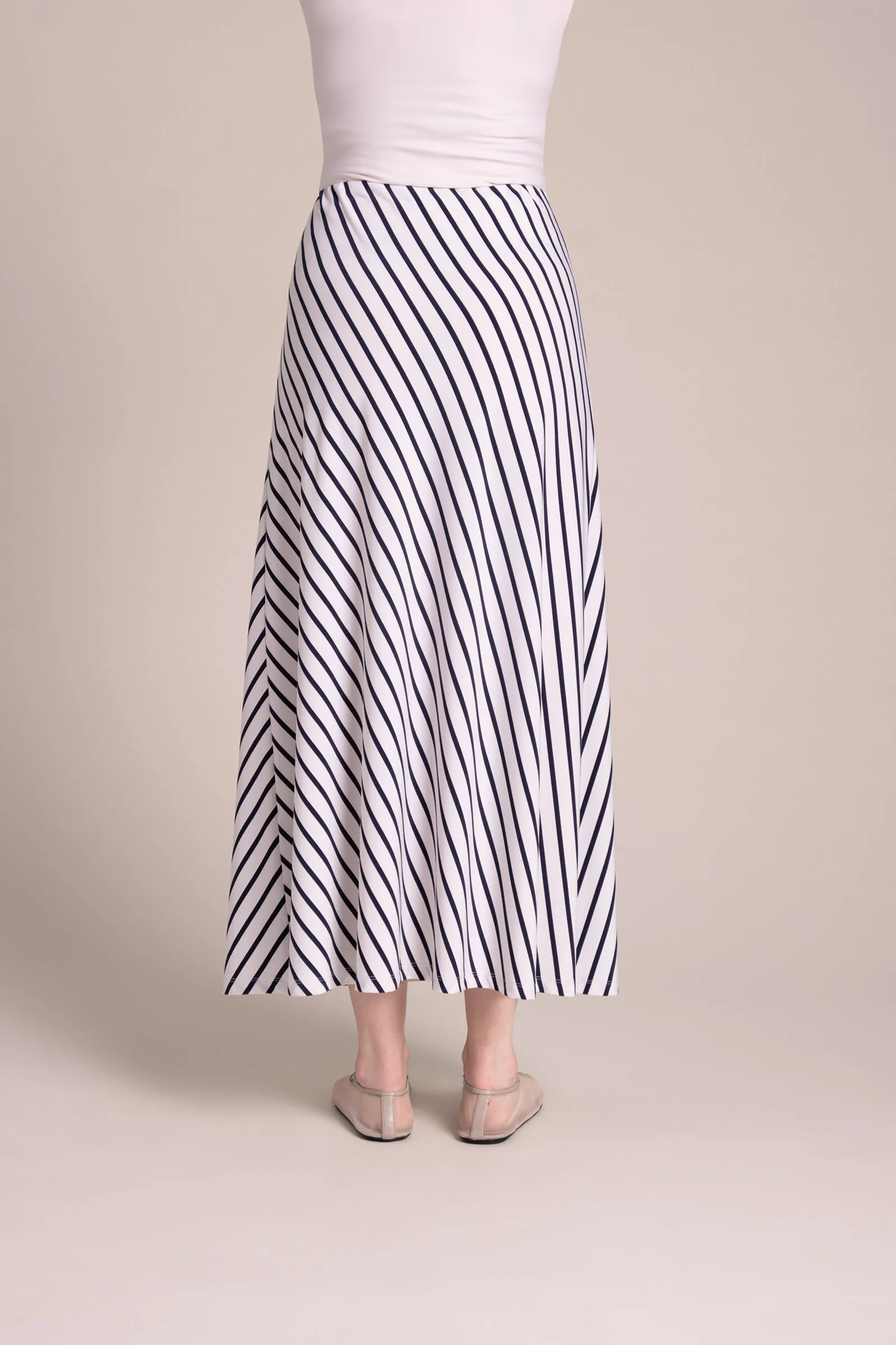 Essential A-Line Skirt | Navy Stripe