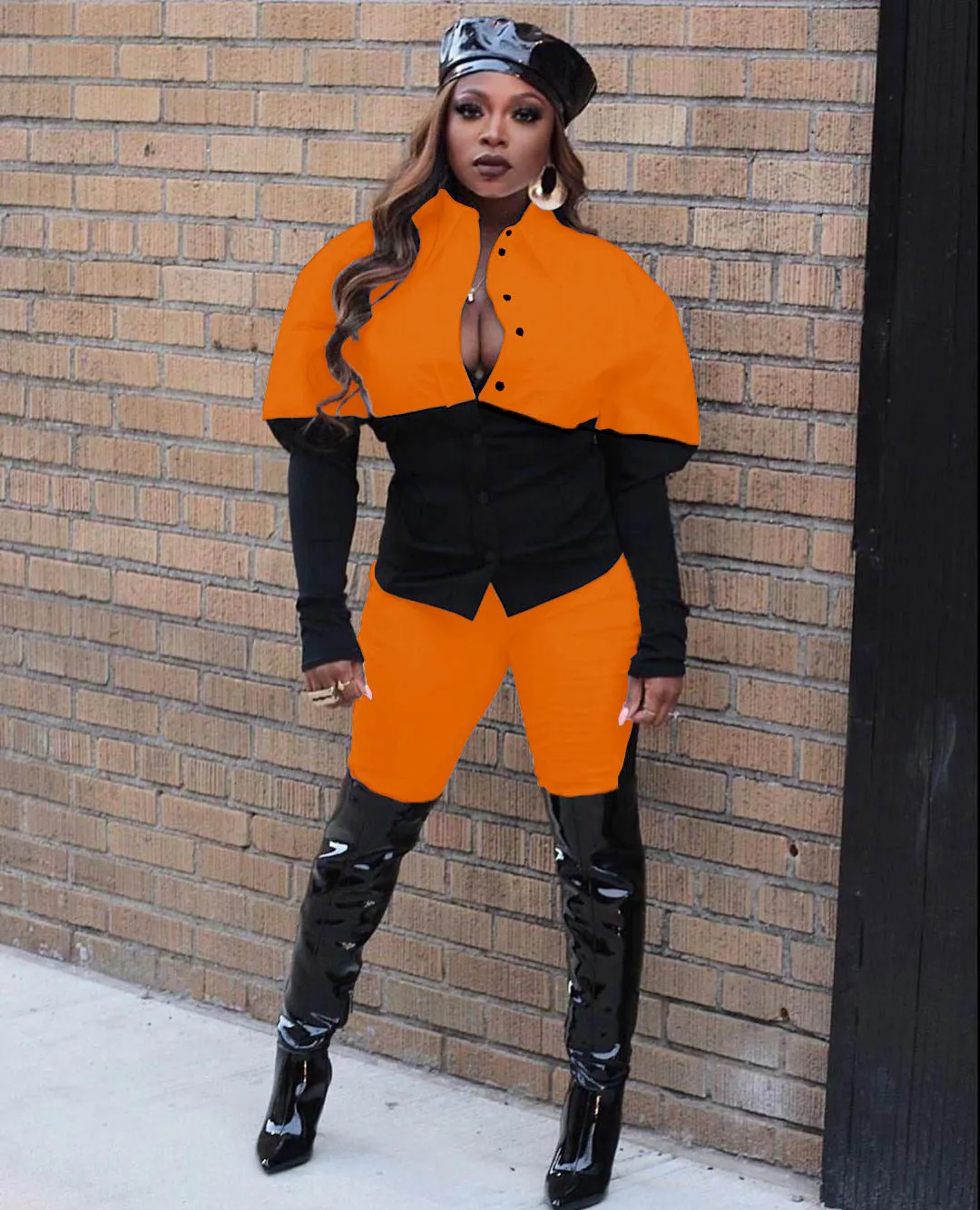Fashion splicing two-piece set（AY2540）