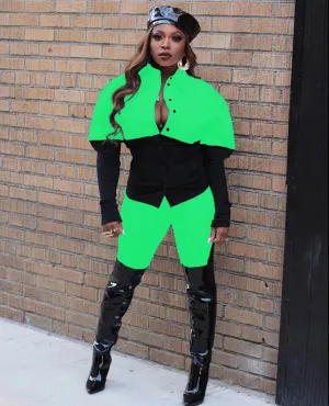 Fashion splicing two-piece set（AY2540）