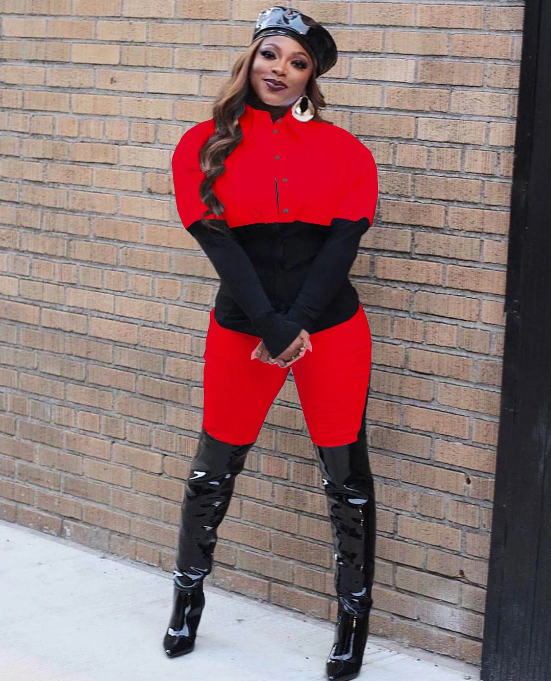 Fashion splicing two-piece set（AY2540）