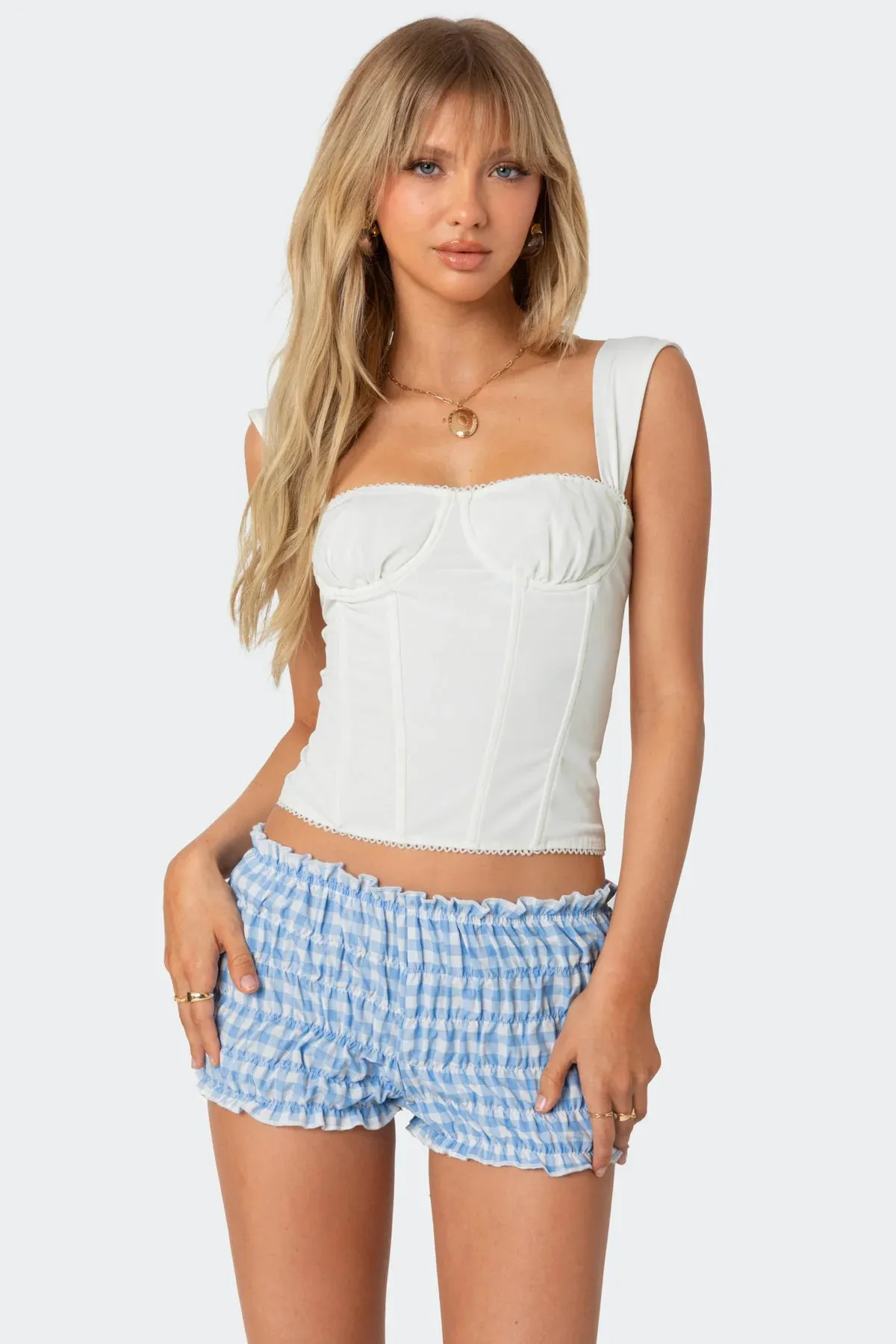 Marcella Wide Strap Mesh Bustier
