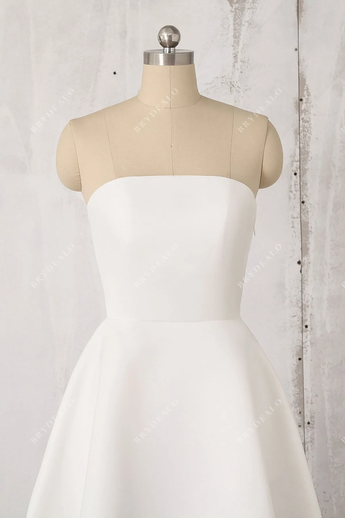 Simple Strapless Short Hi-Lo Informal Bridal Shower Dress